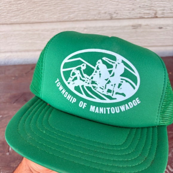 Vintage TOWNSHIP of MANITOUWADGE snowmobile hat trucker snapback - Picture 2 of 5